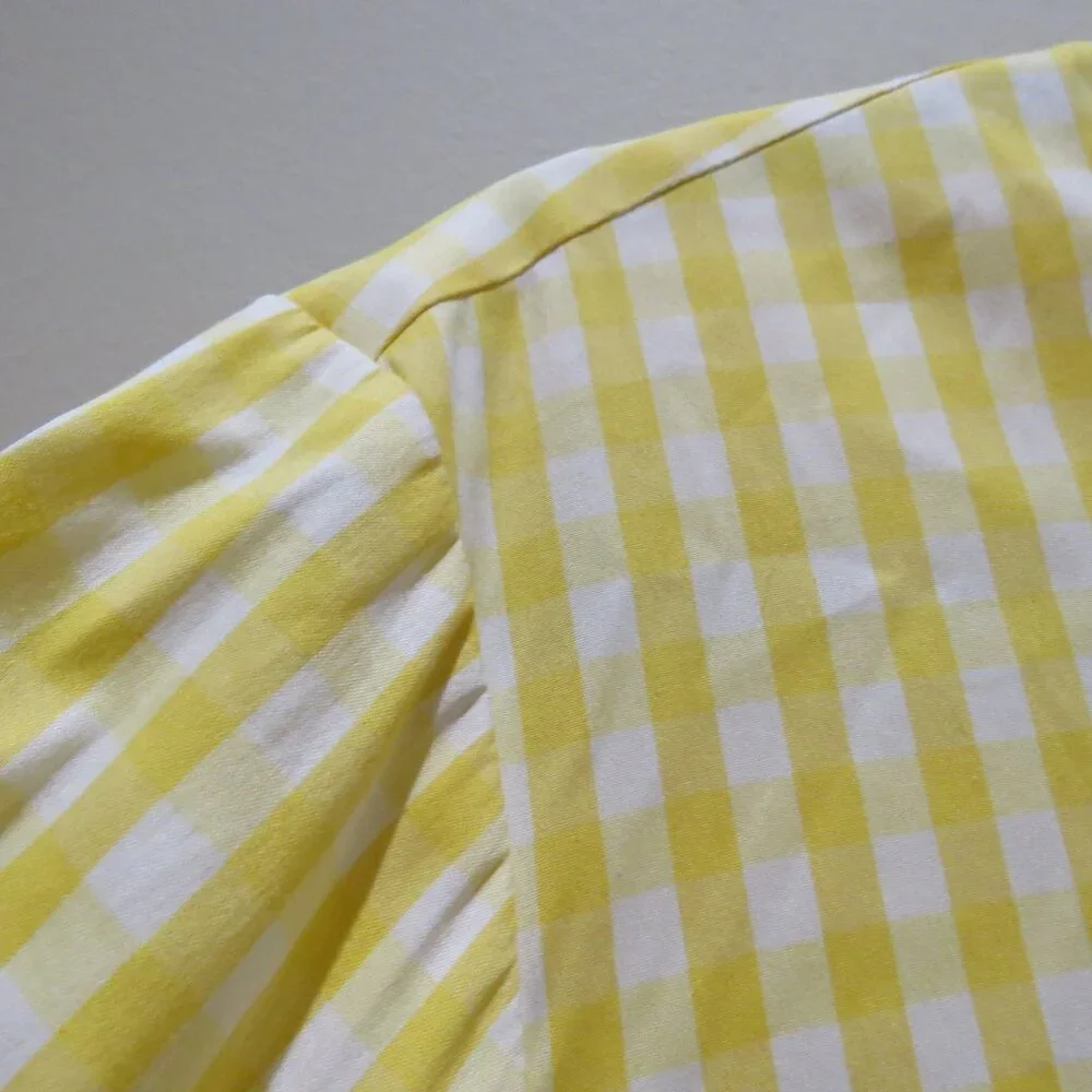 LAFAYETTE 148 Yellow White Gingham Tunic Shirt 2XL Preppy Old Money Yacht Coast - Picture 6 of 15